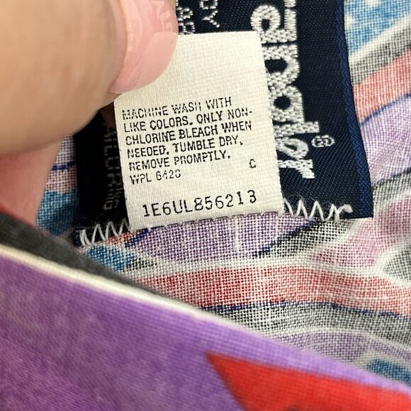 Vtg Wrangler X Lg Tails Shirt 16.5 35Purple Aztec Rodeo Cowboy Western‎ Checotah - Picture 6 of 12